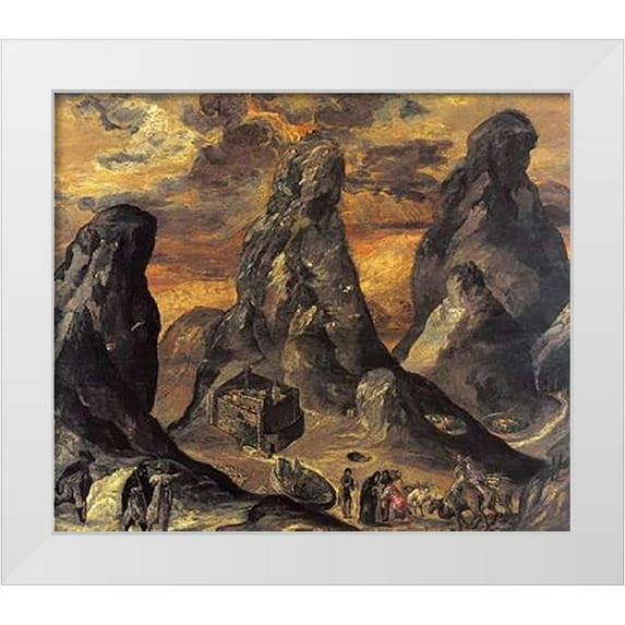 Greco, El 23x20 White Modern Wood Framed Museum Art Print Titled - Mount Sinai