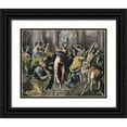 thumbnail image 1 of Greco, El 24x20 Black Ornate Wood Framed with Double Matting Museum Art Print Titled - Museumist Driving Moneychangers From Temple, 1 of 4