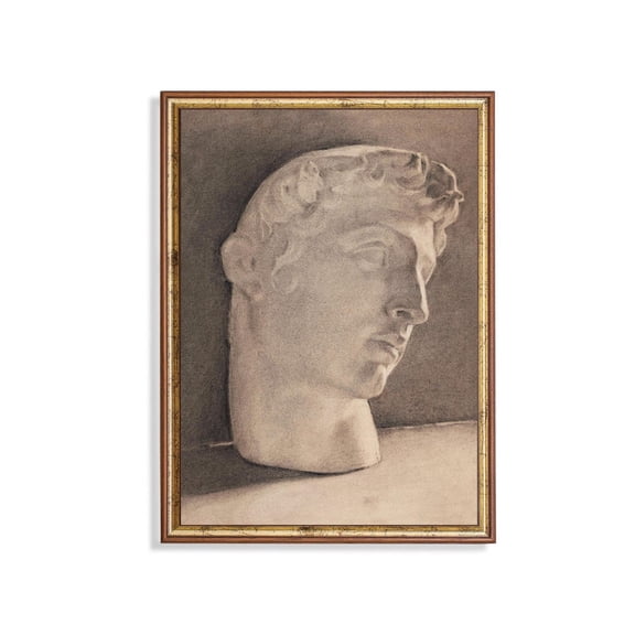 Greco-Roman Bust Sketch Antique Sculpture Drawing Home Decor, 16x24 UNFRAMED