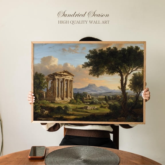 Greco-Roman Ruins Classical Temple Scenic Landscape Historic Architecture