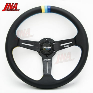 Greddy 14inch 350mm Genuine Leather Steering Wheel Off-road Sport Drift Racing Rally With 3 Color Stitching Tuning Wheel PC-ST19