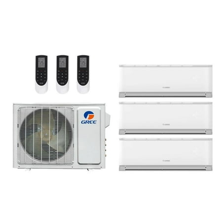 Gree Livo 36,000 Btu 21 SEER2 R-32 3-Zone Ductless Mini Split System - 9K-9K-9K