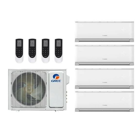 Gree Livo 36,000 Btu 21 SEER2 R-32 4-Zone Ductless Mini Split System - 12K-12K-12K-12K