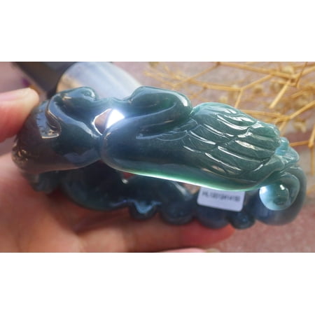 Gree Natural A JADE Jadeite Swan Bangle Bracelet 68 mm 688738 TN