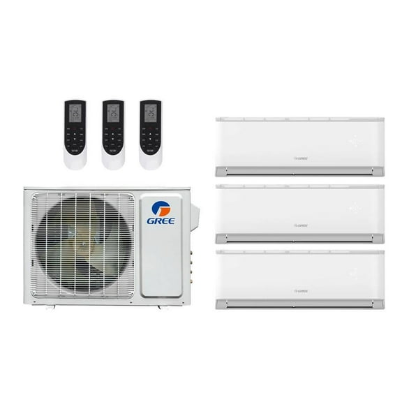 Gree Vireo 36,000 Btu 21 SEER2 R-32 3-Zone Ductless Mini Split System - 9K-9K-9K