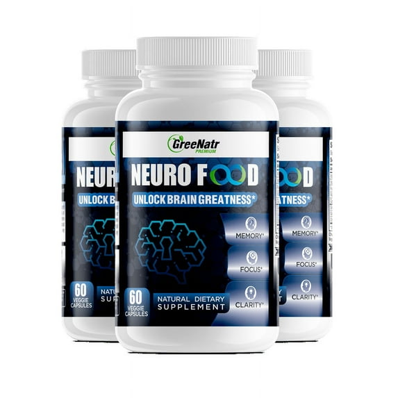 Neuro Food | Brain Supplement to Enhance Memory, Energy, Focus and Clarity (3 Bottles)