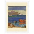 thumbnail image 1 of Greece - Aegean Coastline (Littoral de la Mer Egee) - Vintage Travel Poster by Panayiotis Tetsis c.1948 - Japanese Unryu Rice Paper Art Print 24 x 32 in, 1 of 4