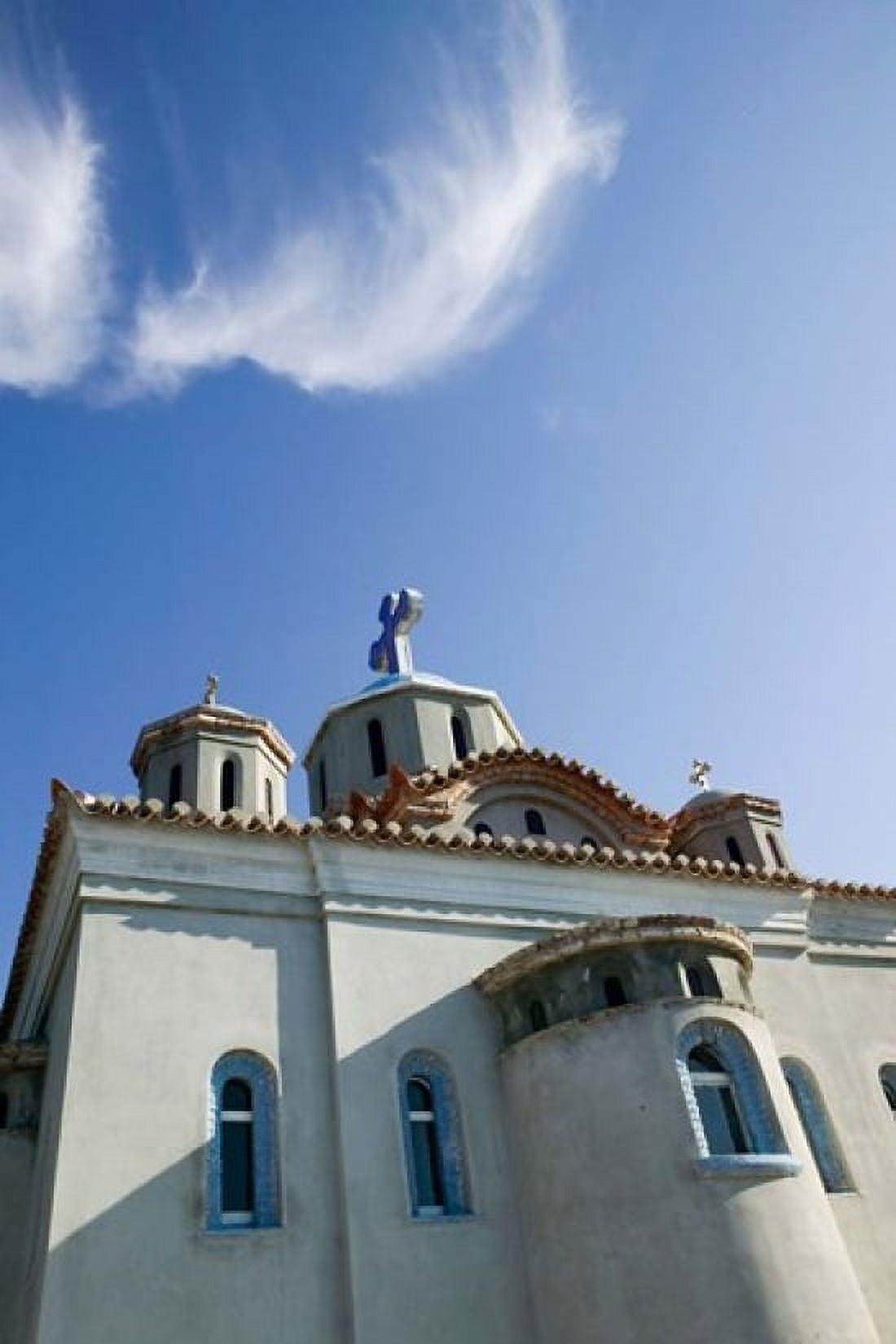 Greece Aegean Islands Samos Agia Triada Church Canvas Art - Walter Bibikow DanitaDelimont (19 x 28)