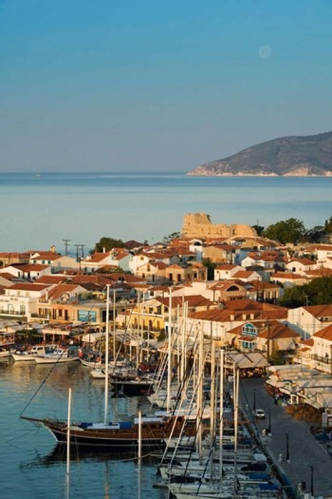 Greece Aegean Islands Samos Pythagorio Harbor Canvas Art - Walter Bibikow DanitaDelimont (19 x 28)
