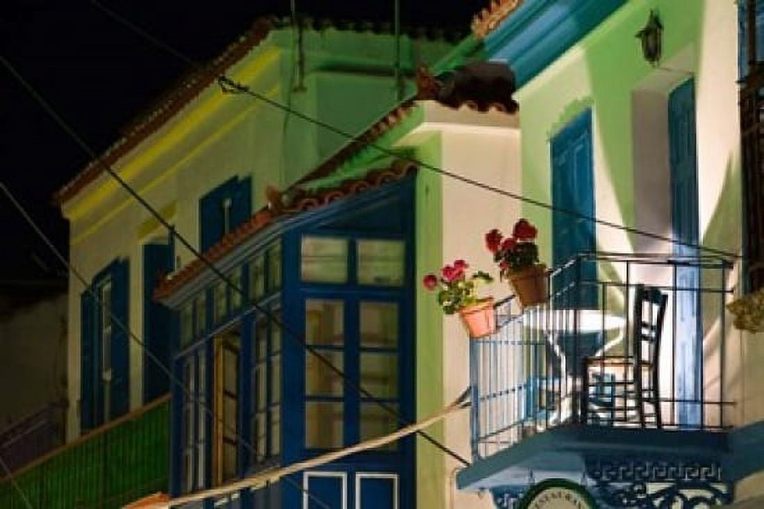 Greece Aegean Islands Samos Waterfront home Canvas Art - Walter Bibikow DanitaDelimont (36 x 24)