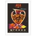 thumbnail image 1 of Greece - Amphora Ancient Greek Vase - Middle East Airlines (MEA) - Vintage Airline Travel Poster by Jacques Auriac c.1960s - Fine Art Matte Paper Print (Unframed) 18x24in, 1 of 4