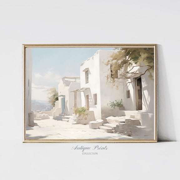 Greece, Antique Greek Wall Art, Coastal Wall Decor, Mediterranean Print, European S, Home Decor #1189, 12x18 UNFRAMED