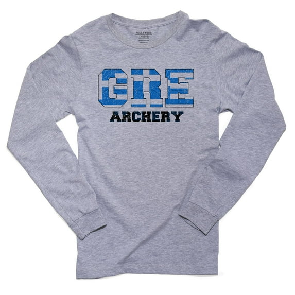 Greece Archery - Olympic Games - Rio - Flag Men's Long Sleeve Grey T-Shirt