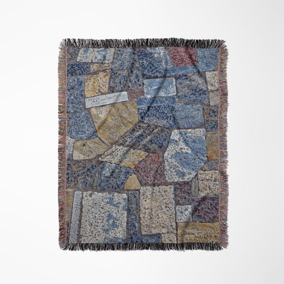 Greece, Athens. Patterns In Mosaic Walkway At Acropolis., Woven Blanket