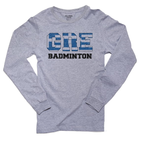 Greece Badminton - Olympic Games - Rio - Flag Men's Long Sleeve Grey T-Shirt