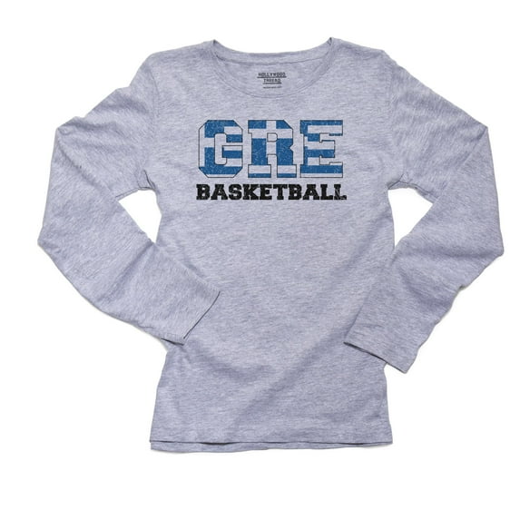 Greece Basketball - Olympic Games - Rio - Flag Women's Long Sleeve Grey T-Shirt