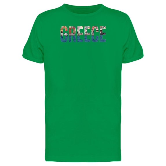 Greece Country Name With A Photo Tee Men's -Image by Shutterstock