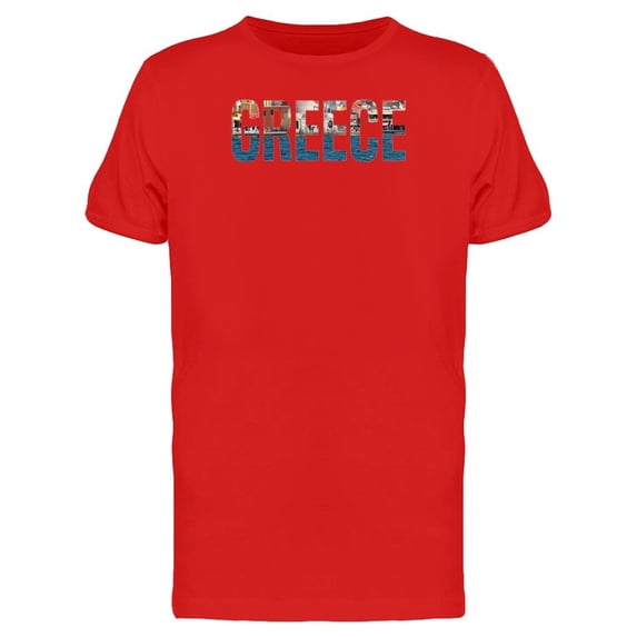 Greece Country Name With A Photo Tee Men's -Image by Shutterstock