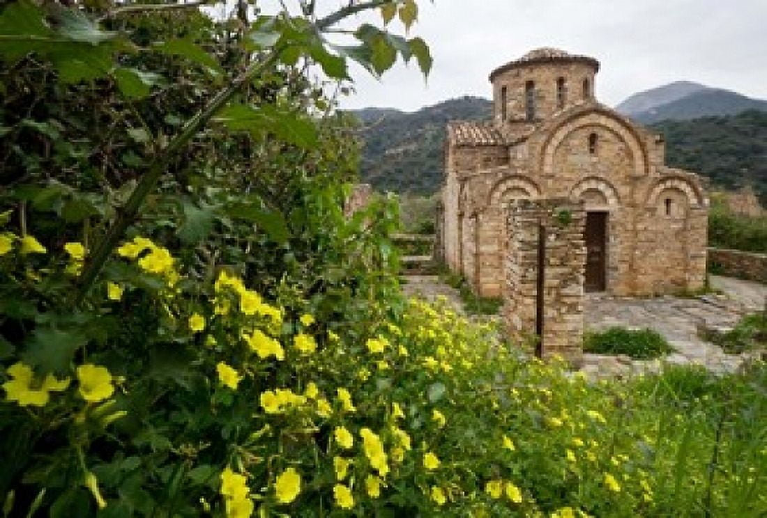 Greece Crete Byzantine Church of the Panayia Canvas Art - Scott T Smith DanitaDelimont (34 x 23)