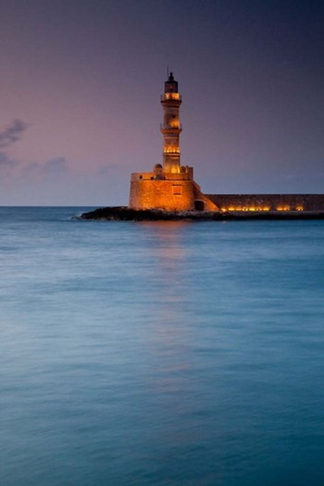 Greece Crete Chania Harbor Venetian Lighthouse Canvas Art - Darrell Gulin DanitaDelimont (11 x 17)