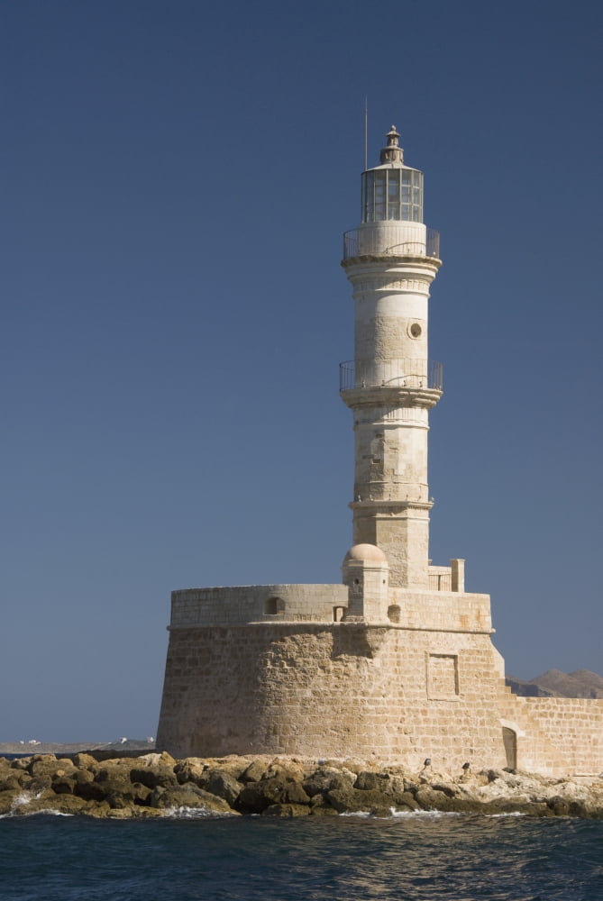 Greece Crete Hania Close up of an old lighthouse Canvas Art - Richard Maschmeyer Design Pics (24 x 38)