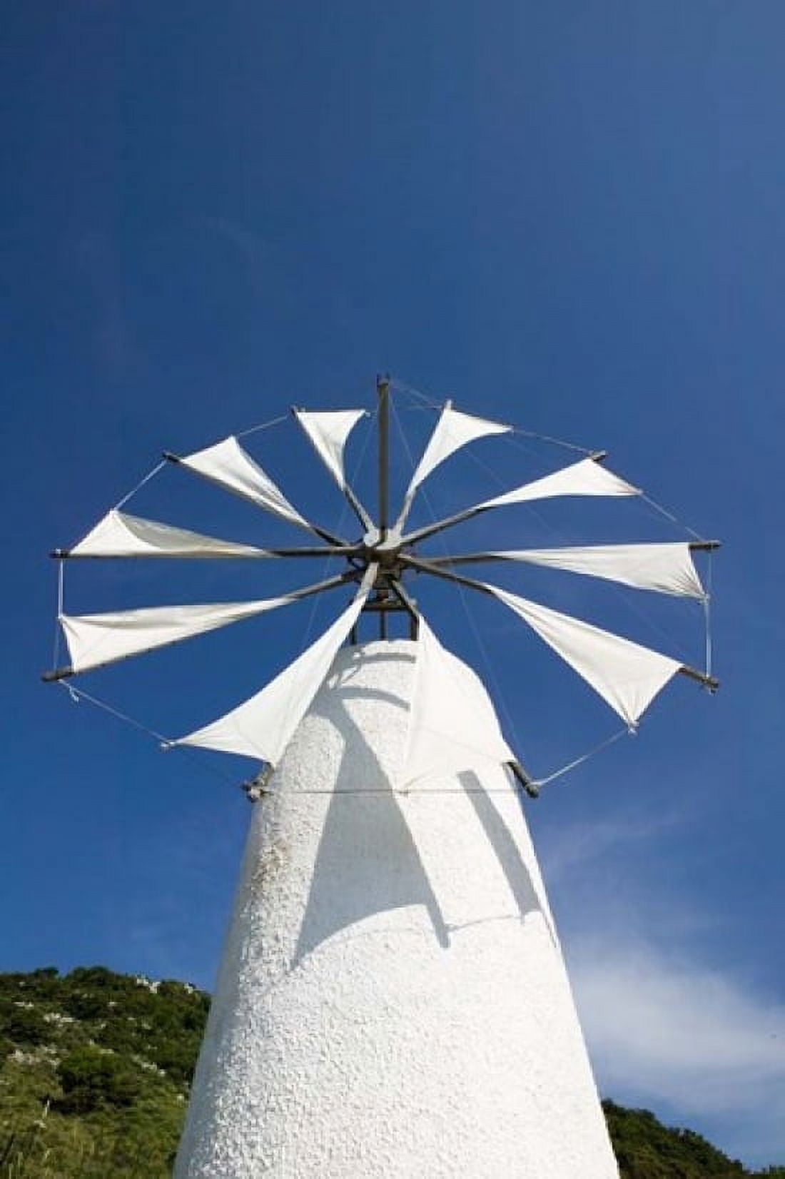 Greece Crete Iraklio Ano Kera Cretan Windmill Canvas Art - Walter Bibikow DanitaDelimont (11 x 17)