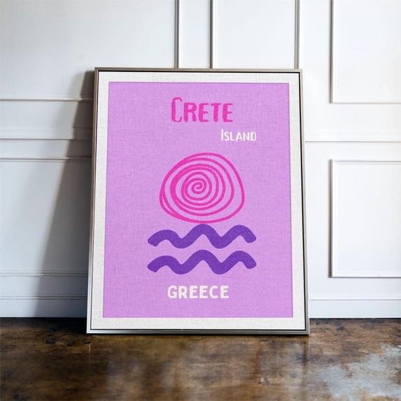 Greece Crete Travel Greek Island Coastal Minimalist Travel Poster ...