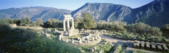 Greece Delphi The Tholos Ruins of the ancient monument Canvas Art - Panoramic Images (36 x 12)