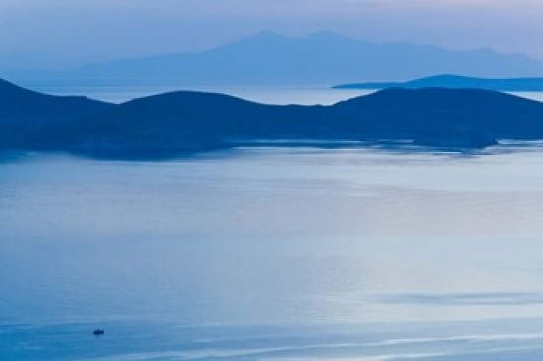 Greece Dodecanese Patmos Skala Bay Dawn Canvas Art - Walter Bibikow DanitaDelimont (24 x 15)