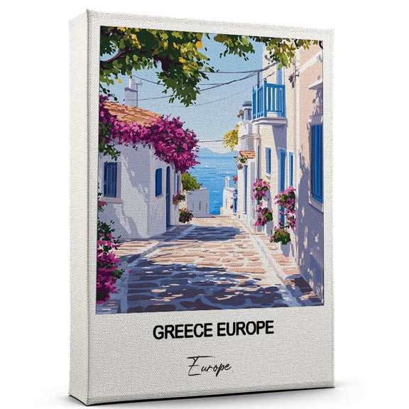 Greece Europe Travel Poster Canvas – Europe Canvas – Unique Gift Idea for Home, Office, or Living Space