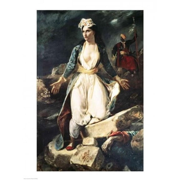 Greece Expiring on The Ruins of Missolonghi 1826 Poster Print by Eugene Delacroix - 18 x 24 in.
