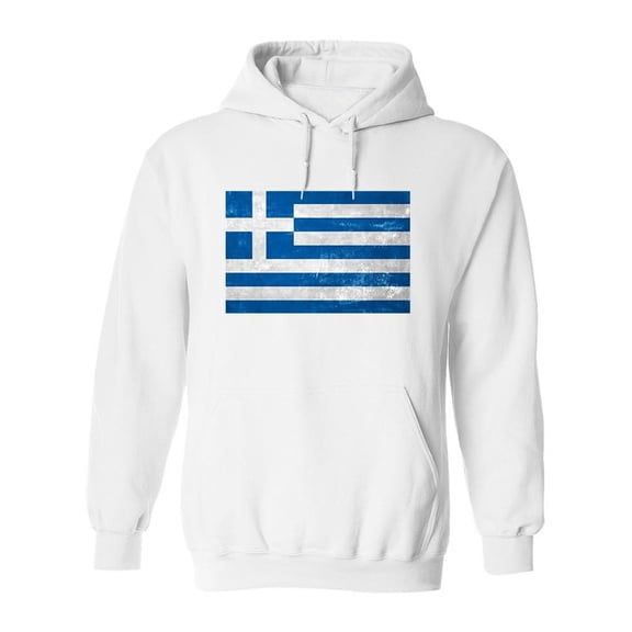 Greece Flag Design Hoodie Men -Image by Shutterstock, Male Large