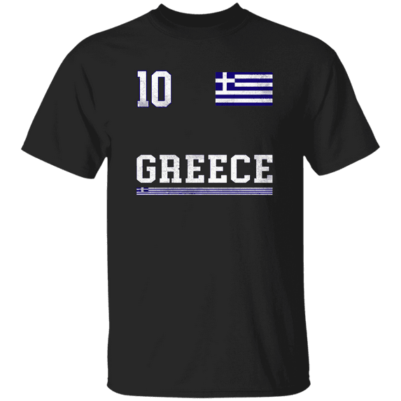 Greece Flag Emblem Greek Pride Proud Men Women Soccer Fan T-Shirt
