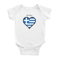 thumbnail image 1 of Greece Flag Heart Love Cute Baby Bodysuit Boy Girl Clothes, 1 of 5