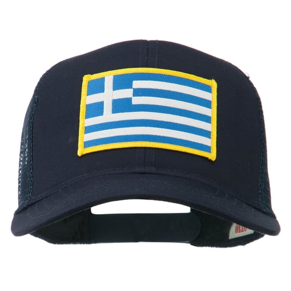 Greece Flag Patched Mesh Cap - Navy OSFM