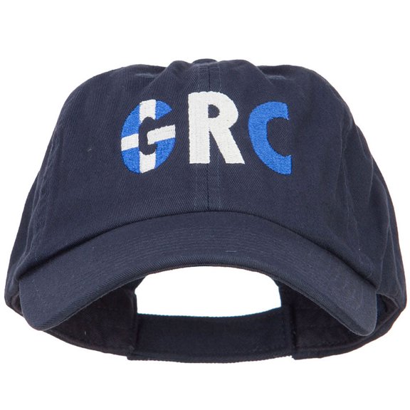 Greece GRC Flag Embroidered Low Profile Cap - Navy OSFM