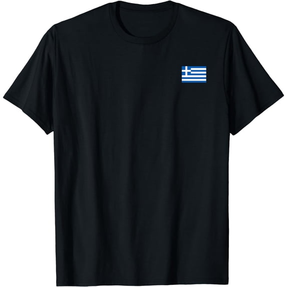 Greece Gift Women Men Kids Left Chest Greek Flag Souvenir T-Shirt