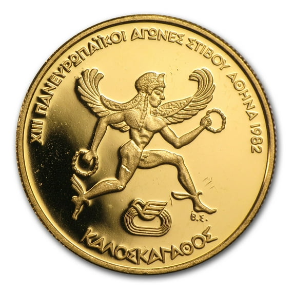 Greece Gold 2500 Drachmas Pan-European Games Proof