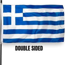 Greece Greek Flag 3x2 Ft Outdoor Double Sided Greek National Country Flags Greek Party Decorations Banners Polyester Cloth with 2 Brass Grommets