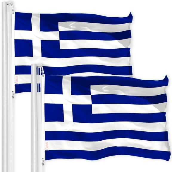 Greece Greek Flag 3x5FT 2-Pack 150D Printed Polyester By G128