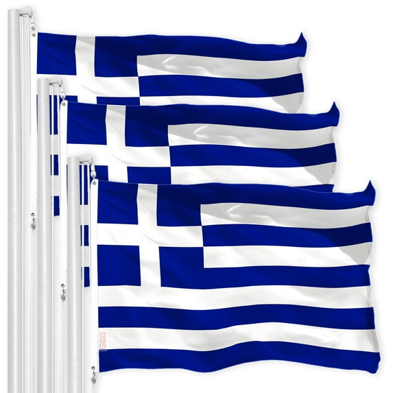 Greece Greek Flag 3x5FT 3-Pack 150D Printed Polyester By G128