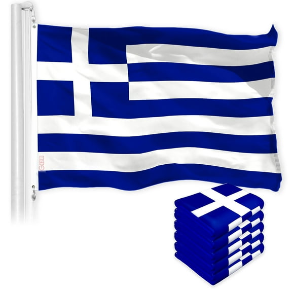 Greece Greek Flag 3x5FT 5-Pack 150D Printed Polyester By G128