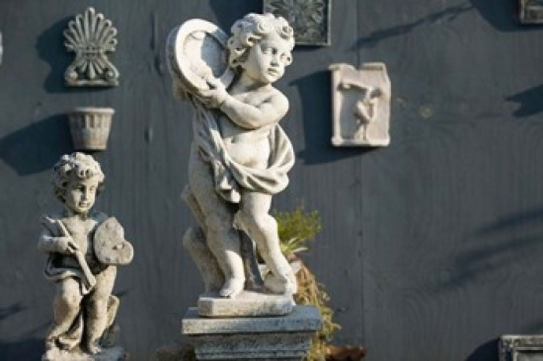 Greece Ionian Islands Kefalonia Cherub Statue Canvas Art - Walter Bibikow DanitaDelimont (36 x 24)