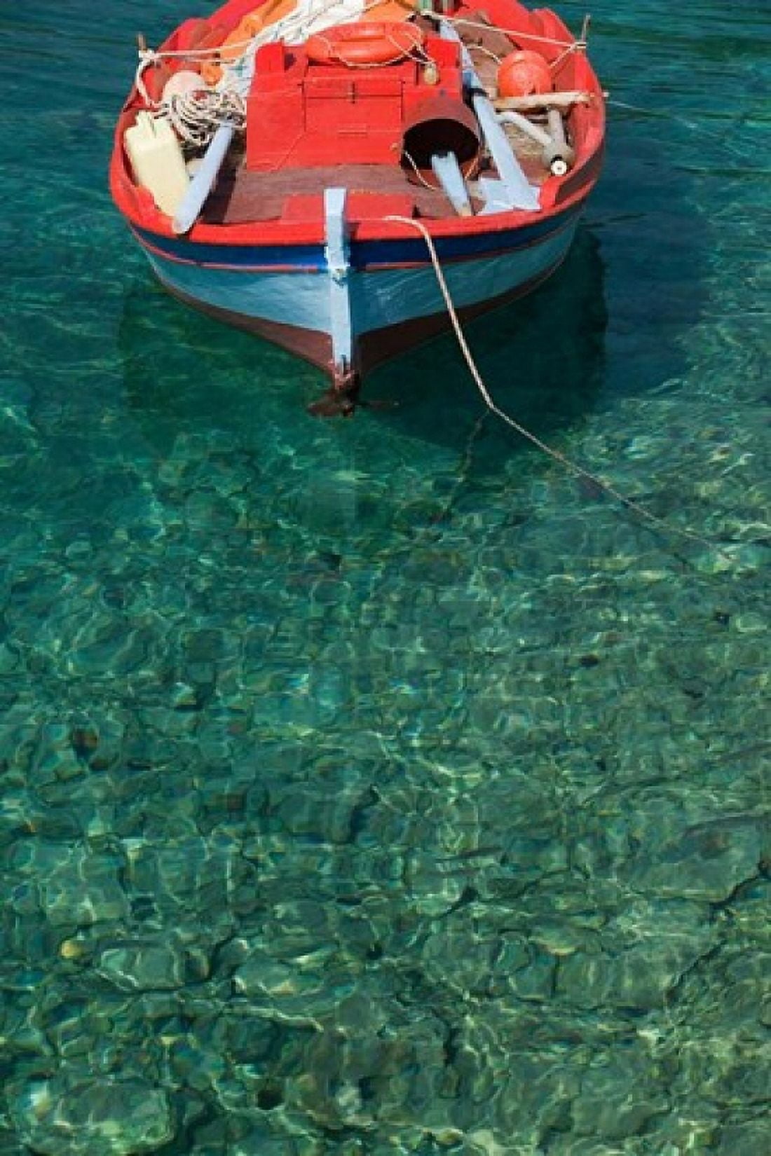 Greece Ionian Islands Kefalonia Fishing Boat Canvas Art - Walter Bibikow DanitaDelimont (19 x 28)