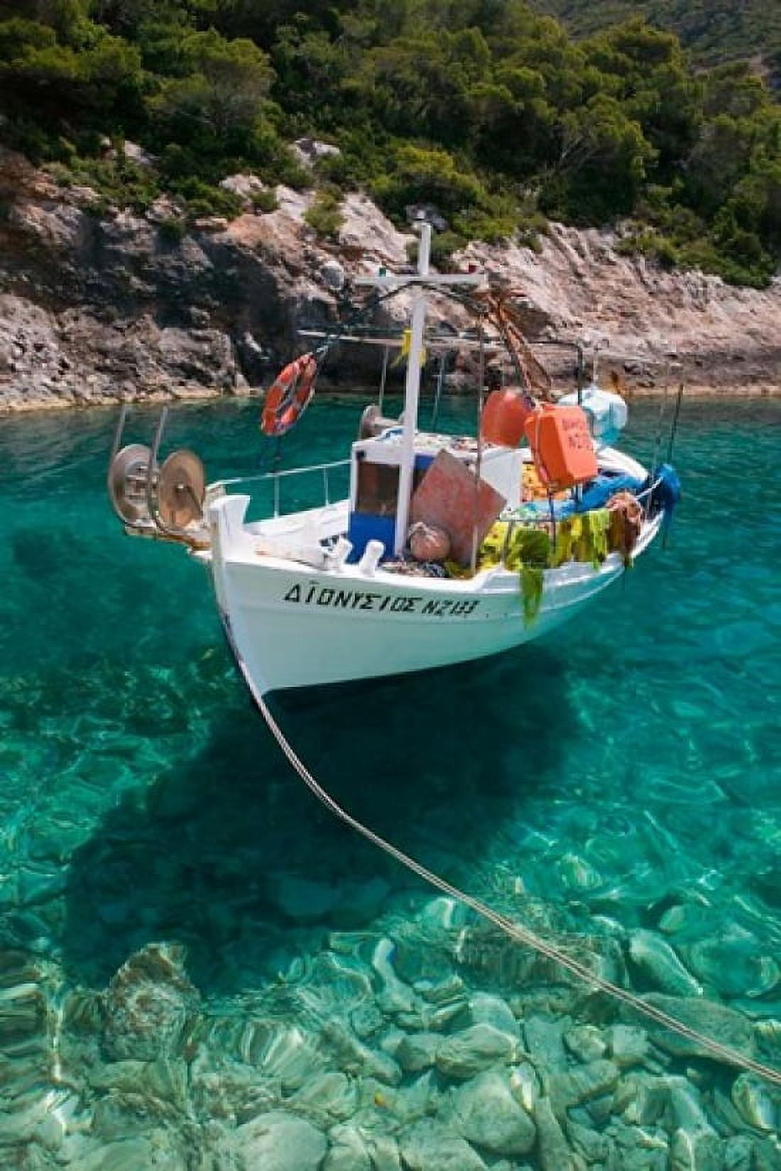 Greece Ionian Islands Zakynthos Fishing Boat Canvas Art - Walter Bibikow DanitaDelimont (19 x 28)
