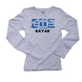thumbnail image 1 of Greece Kayak - Olympic Games - Rio - Flag Women's Long Sleeve Grey T-Shirt, 1 of 2