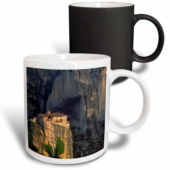 3drose, Greece, Meteora. Christian Monastery Atop Rock Formation., 11oz Magic Transforming Mug