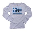 thumbnail image 1 of Greece - Olympic - Synchronized Swimming - Flag - Silhouette Women's Long Sleeve Grey T-Shirt, 1 of 2