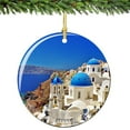 thumbnail image 1 of Greece Porcelain Christmas Ornament, Santorini, 1 of 1