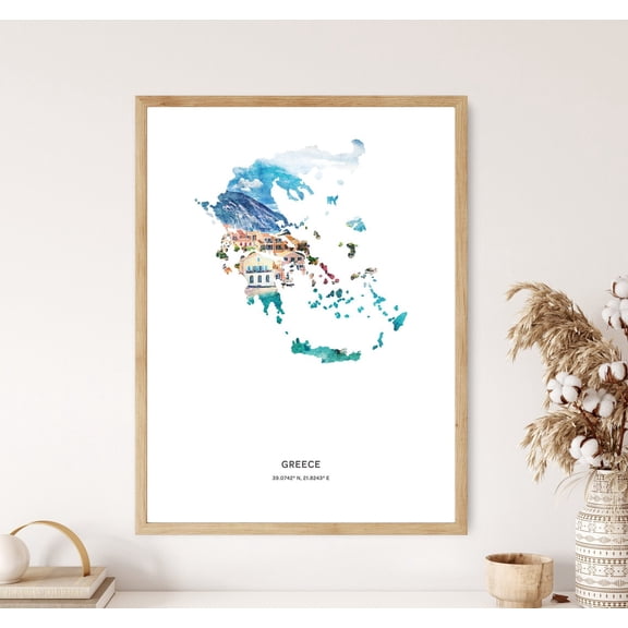 Greece Print Greece Print Greece Greece Greece Map Art Map Of Greece